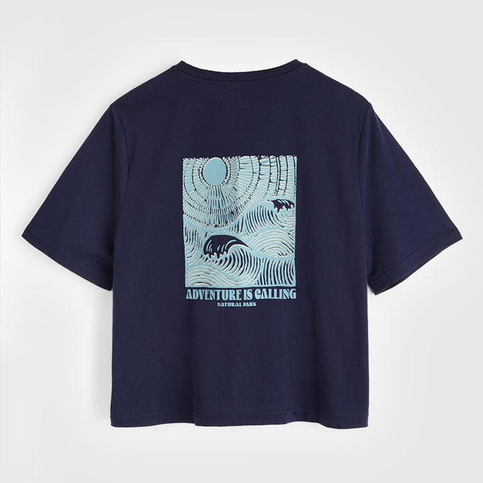 Womens Adventure Galatea Relaxed Tee (Maritime Blue) #contain