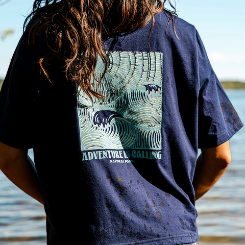 Womens Adventure Galatea Relaxed Tee (Maritime Blue) ‡S;160cm