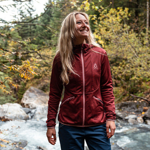 Womens Alsek Fleece Jacket (Cabernet)