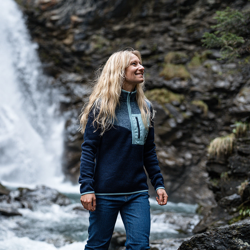 Womens Anguilla Half Zip Knitted Fleece Pullover (Maritime Blue)