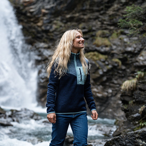 Womens Anguilla Half Zip Knitted Fleece Pullover (Maritime Blue)