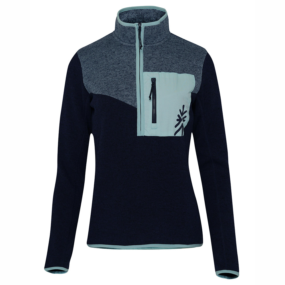 Womens Anguilla Half Zip Knitted Fleece Pullover (Maritime Blue) #contain