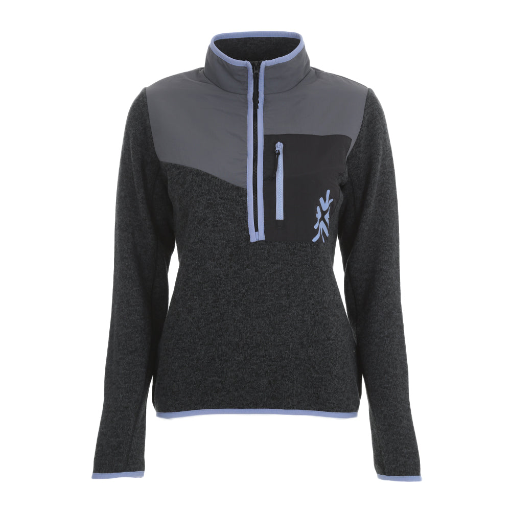 Womens Anguilla Half Zip Knitted Fleece Pullover (Black) #contain