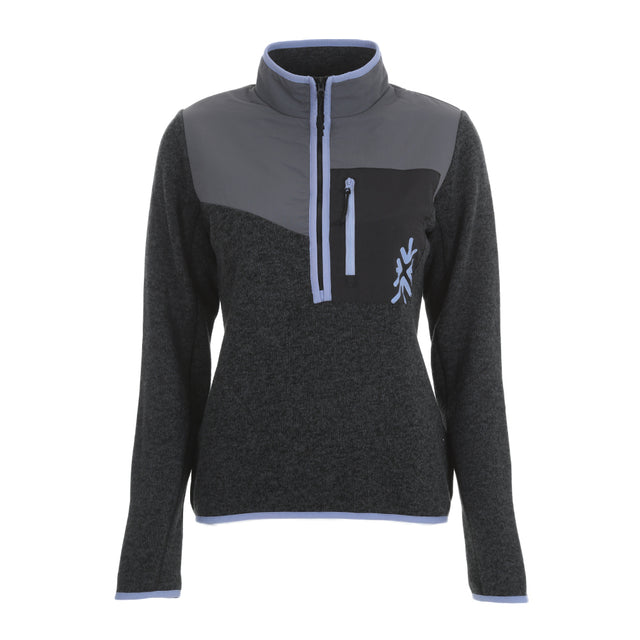 Womens Anguilla Half Zip Knitted Fleece Pullover (Black) #contain