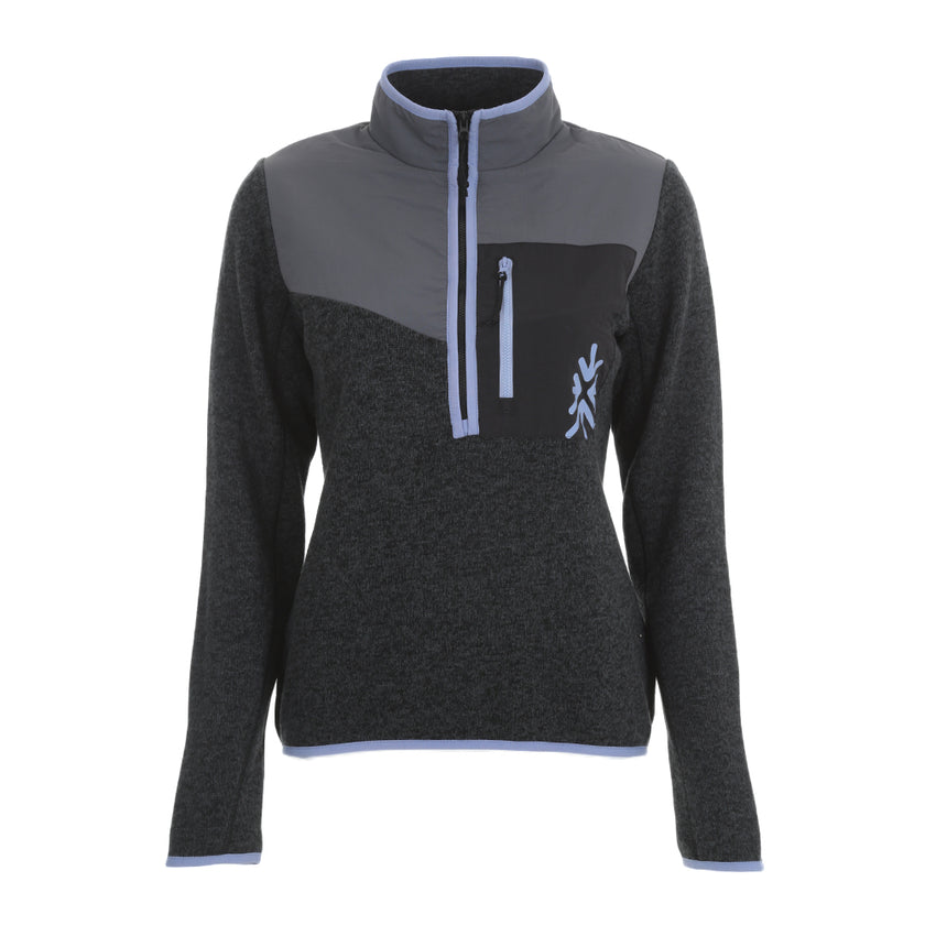 Womens Anguilla Half Zip Knitted Fleece Pullover (Black) #contain