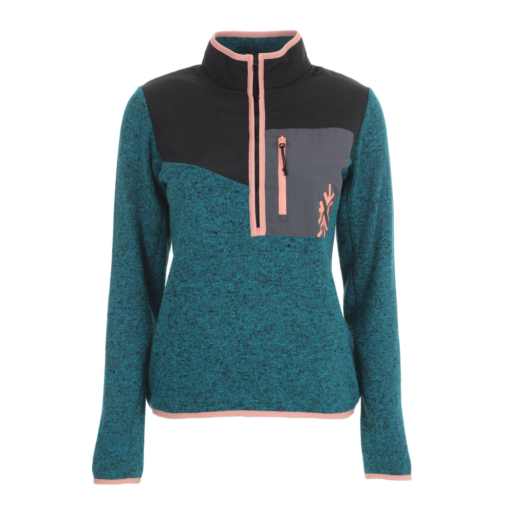 Womens Anguilla Half Zip Knitted Fleece Pullover (Pagoda Blue) #contain