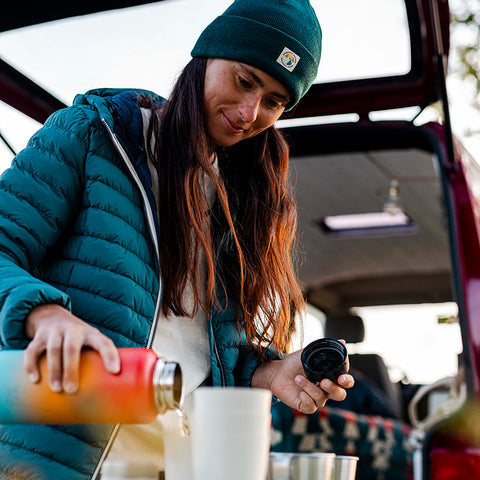 Womens Feathertop Hooded Down Jacket (Atlantic Deep)