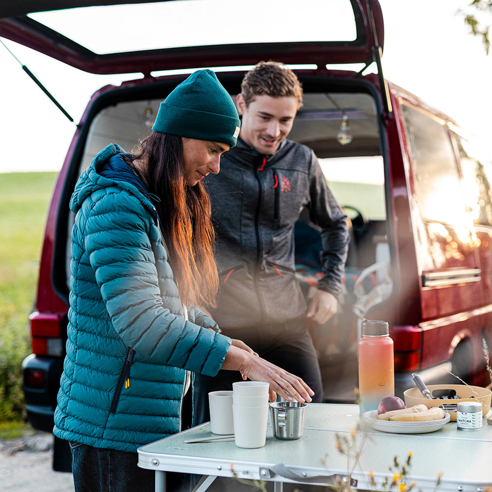 Womens Feathertop Hooded Down Jacket (Atlantic Deep)