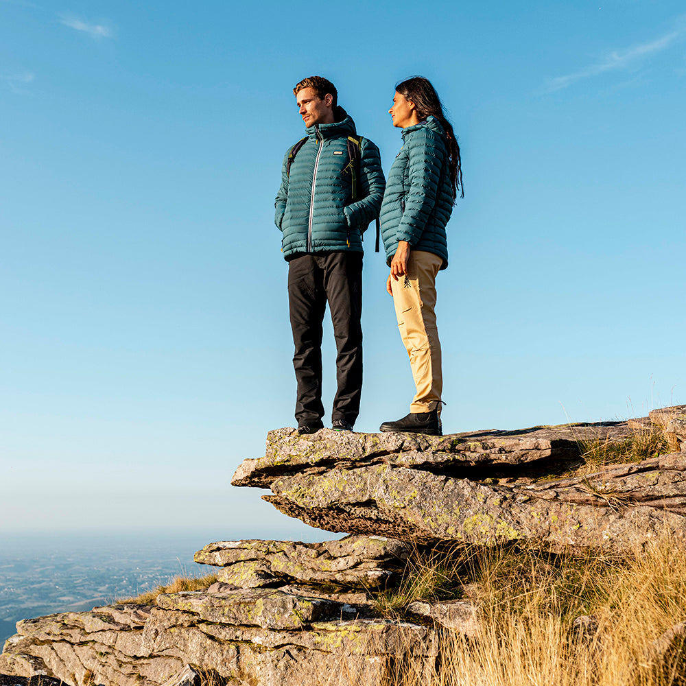 Womens Feathertop Hooded Down Jacket (Atlantic Deep)