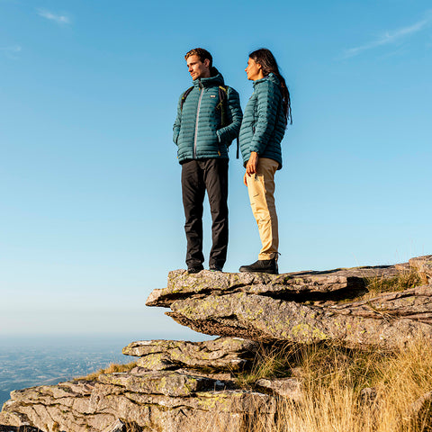 Womens Feathertop Hooded Down Jacket (Atlantic Deep)