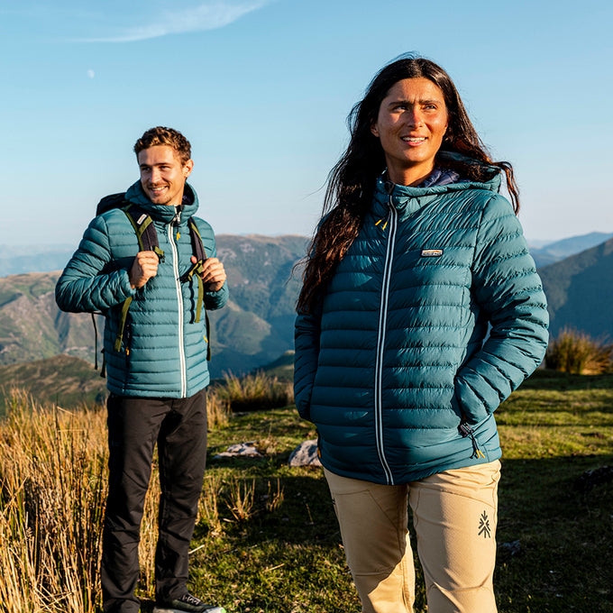 Womens Feathertop Hooded Down Jacket (Atlantic Deep) §S;163cm