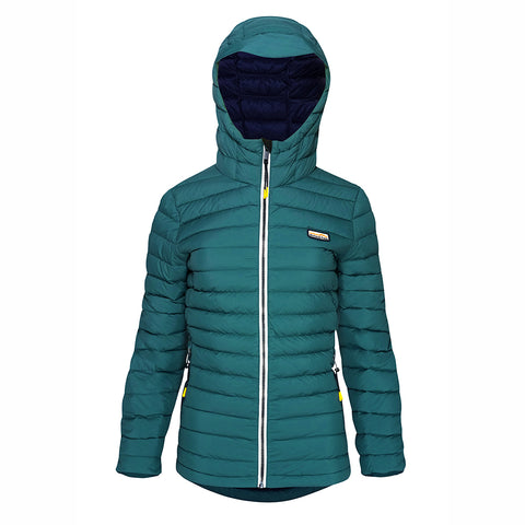 Womens Feathertop Hooded Down Jacket (Atlantic Deep) #contain
