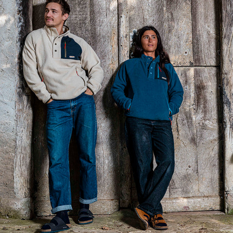 Womens Fryatt Sherpa Fleece Pullover (Dark Denim)