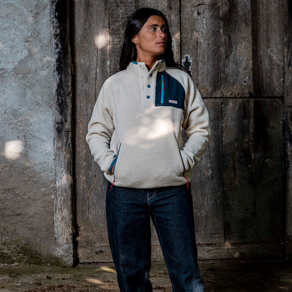 Womens Fryatt Sherpa Fleece Pullover (Feather Grey)