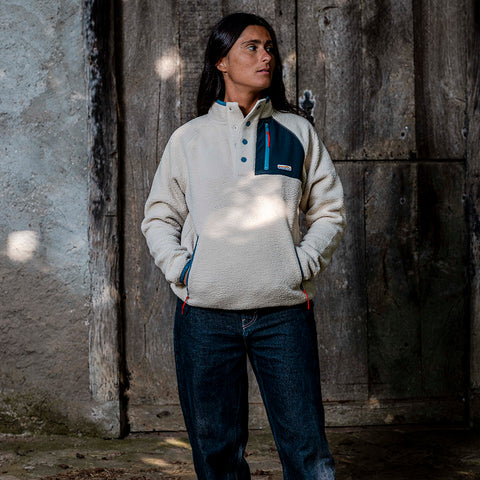 Womens Fryatt Sherpa Fleece Pullover (Feather Grey)