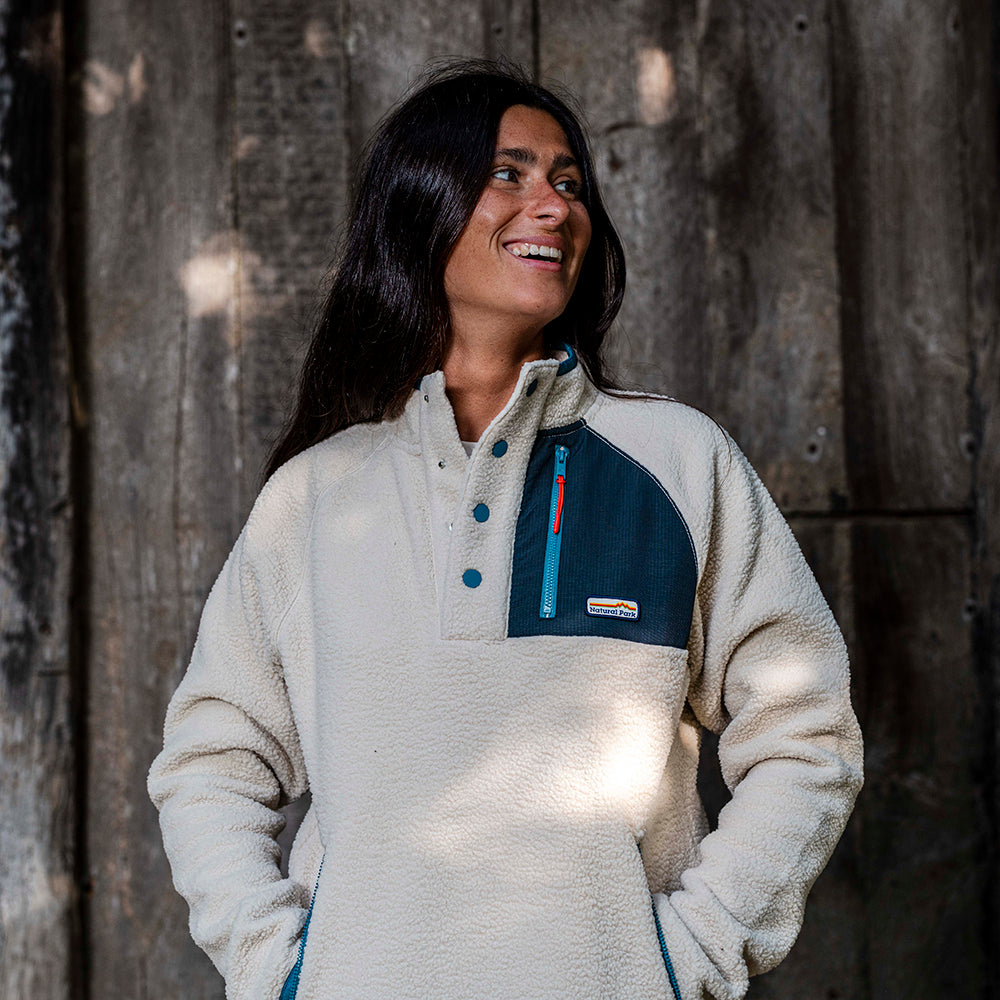 Womens Fryatt Sherpa Fleece Pullover (Feather Grey)