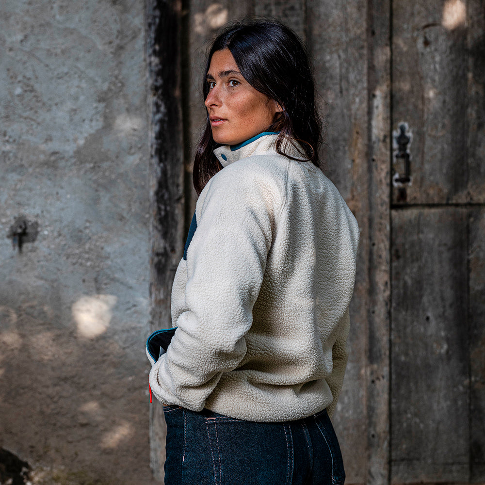 Womens Fryatt Sherpa Fleece Pullover (Feather Grey)