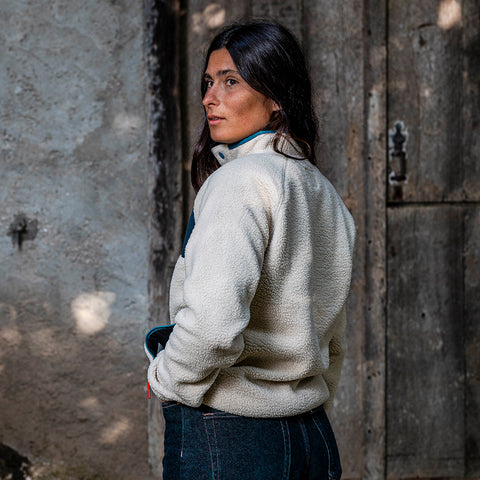 Womens Fryatt Sherpa Fleece Pullover (Feather Grey)