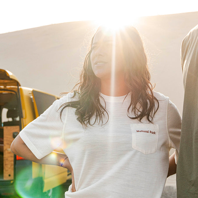 Womens Gaillands Merino Blend Relaxed Tee (Antique White) §S;160cm