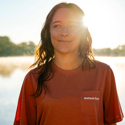 Womens Gaillands Merino Blend Relaxed Tee (Etruscan Red) §S;160cm