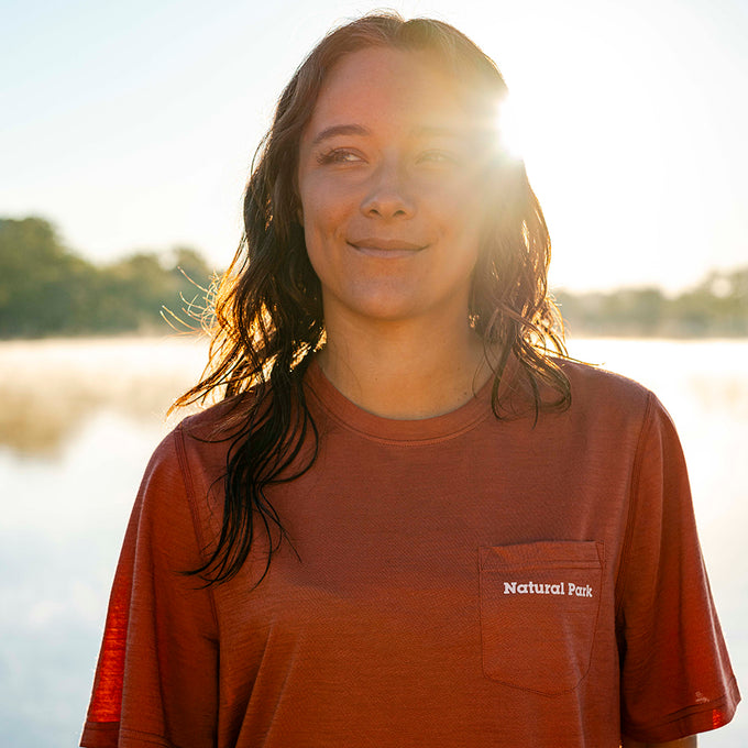 Womens Gaillands Merino Blend Relaxed Tee (Etruscan Red) §S;160cm