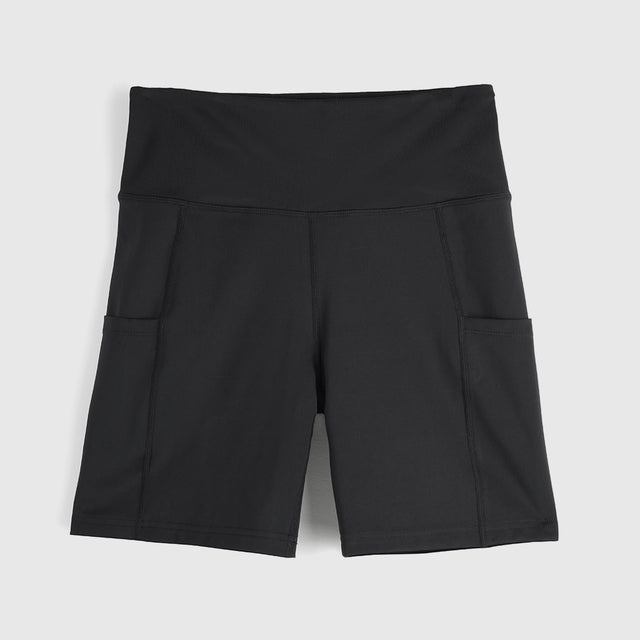 Womens Genesee 7 Inch Tight Shorts (Black) #contain