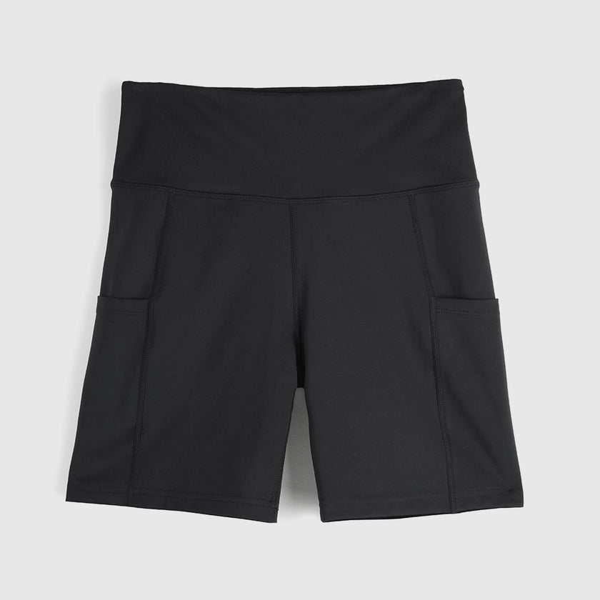 Womens Genesee 7 Inch Tight Shorts (Black) #contain