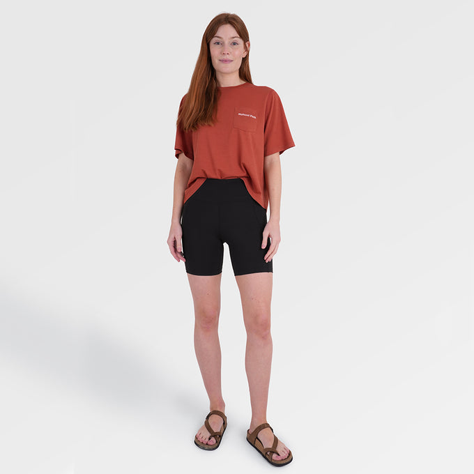Womens Genesee 7 Inch Tight Shorts (Black) ‡S;173cm