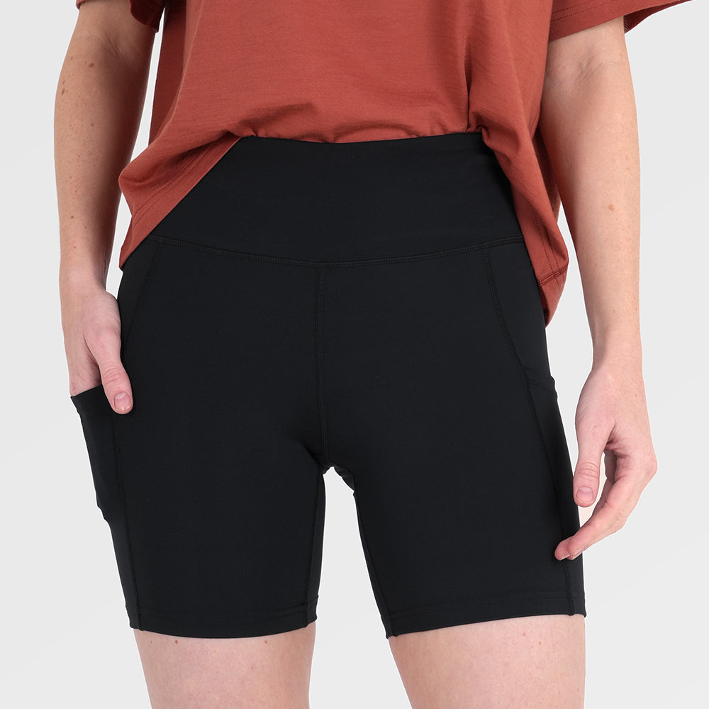 Womens Genesee 7 Inch Tight Shorts (Black) ‡S;173cm
