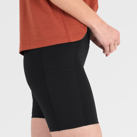Womens Genesee 7 Inch Tight Shorts (Black) ‡S;173cm