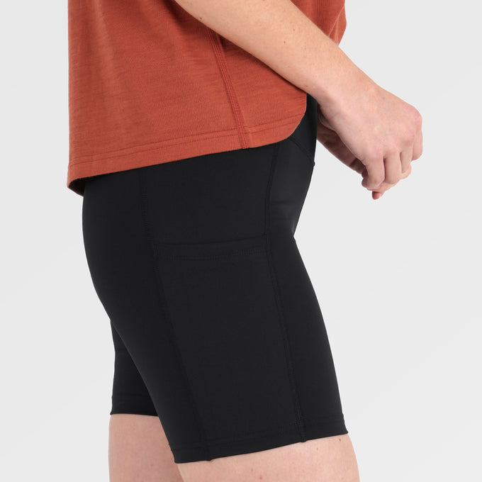 Womens Genesee 7 Inch Tight Shorts (Black) ‡S;173cm