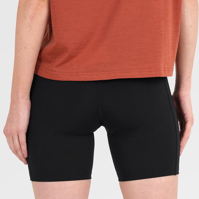 Womens Genesee 7 Inch Tight Shorts (Black) ‡S;173cm