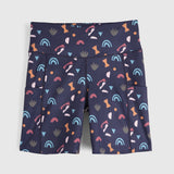 Womens Genesee 7 Inch Tight Shorts (Wild Fragments/Maritime Blue) #contain