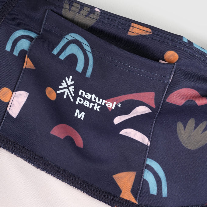 Womens Genesee 7 Inch Tight Shorts (Wild Fragments/Maritime Blue)