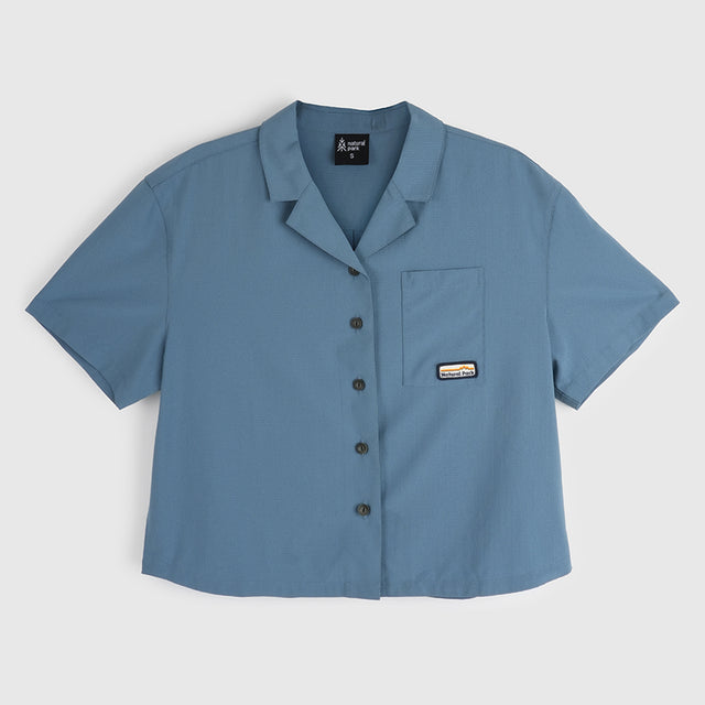 Womens Greenstone Lightweight Short Sleeve Shirt (Blue Fusion) #contain