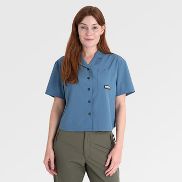 Womens Greenstone Lightweight Short Sleeve Shirt (Blue Fusion) ‡S;173cm              §