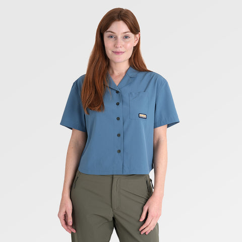 Womens Greenstone Lightweight Short Sleeve Shirt (Blue Fusion) ‡S;173cm              §