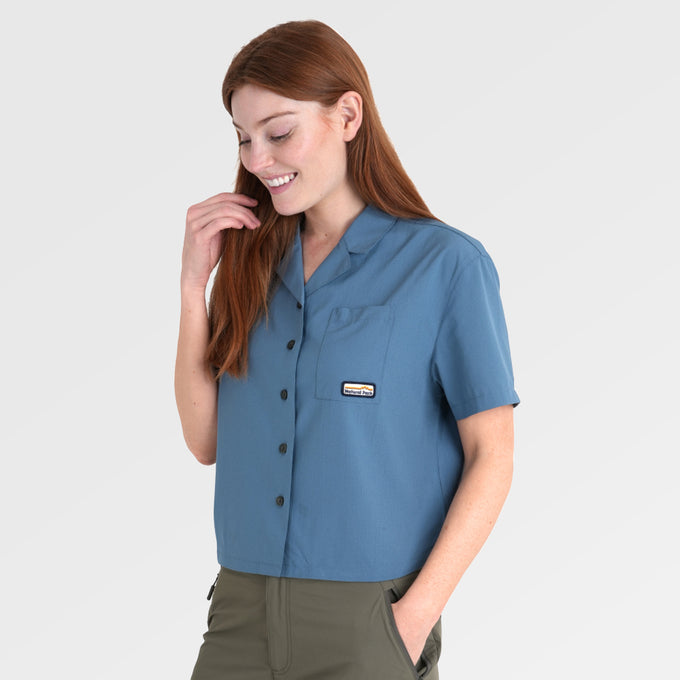 Womens Greenstone Lightweight Short Sleeve Shirt (Blue Fusion) ‡S;173cm              §