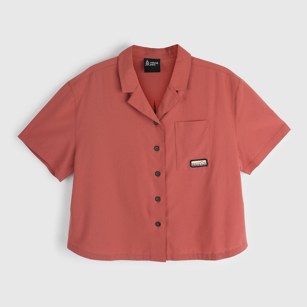 Womens Greenstone Lightweight Short Sleeve Shirt (Etruscan Red) #contain