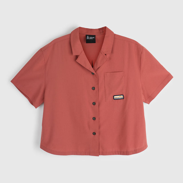 Womens Greenstone Lightweight Short Sleeve Shirt (Etruscan Red) #contain