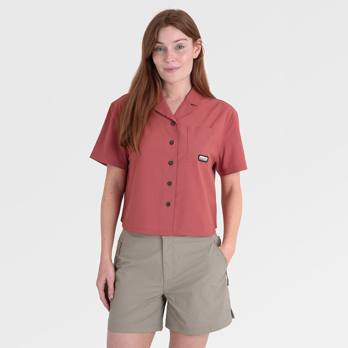 Womens Greenstone Lightweight Short Sleeve Shirt (Etruscan Red) ‡S;173cm              §