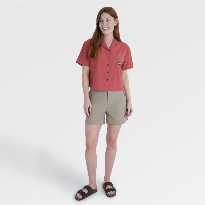 Womens Greenstone Lightweight Short Sleeve Shirt (Etruscan Red) ‡S;173cm              §