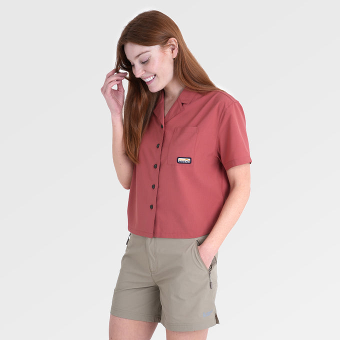 Womens Greenstone Lightweight Short Sleeve Shirt (Etruscan Red) ‡S;173cm              §
