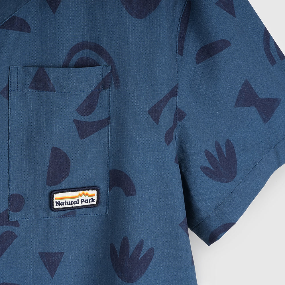 Womens Greenstone Lightweight Short Sleeve Shirt (Wild Fragments/Moonlit Ocean)