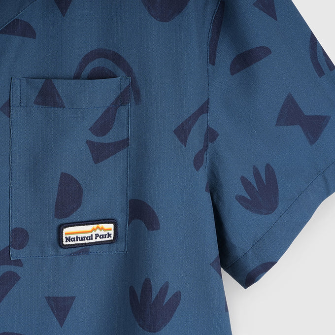 Womens Greenstone Lightweight Short Sleeve Shirt (Wild Fragments/Moonlit Ocean)