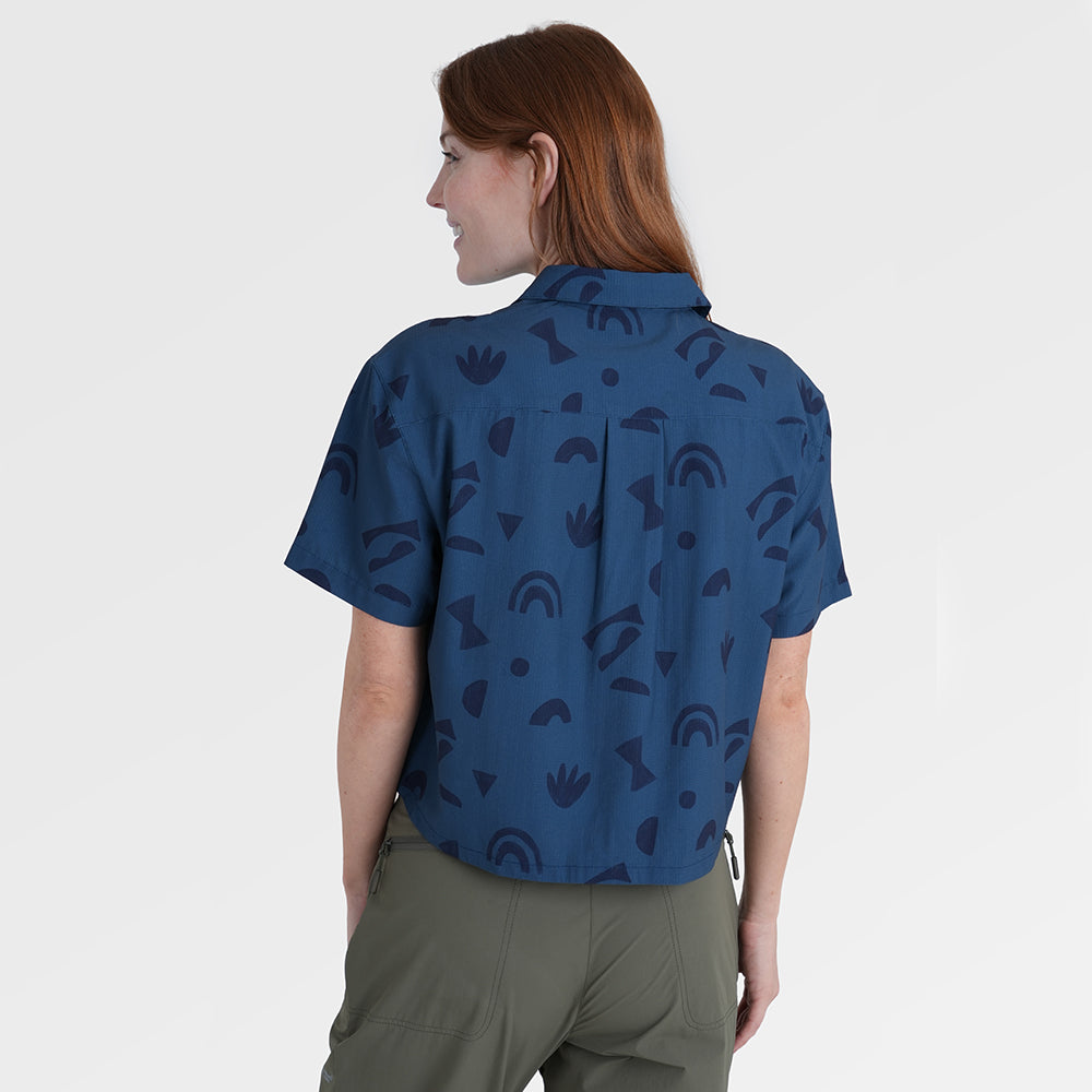 Womens Greenstone Lightweight Short Sleeve Shirt (Wild Fragments/Moonlit Ocean) ‡S;173cm