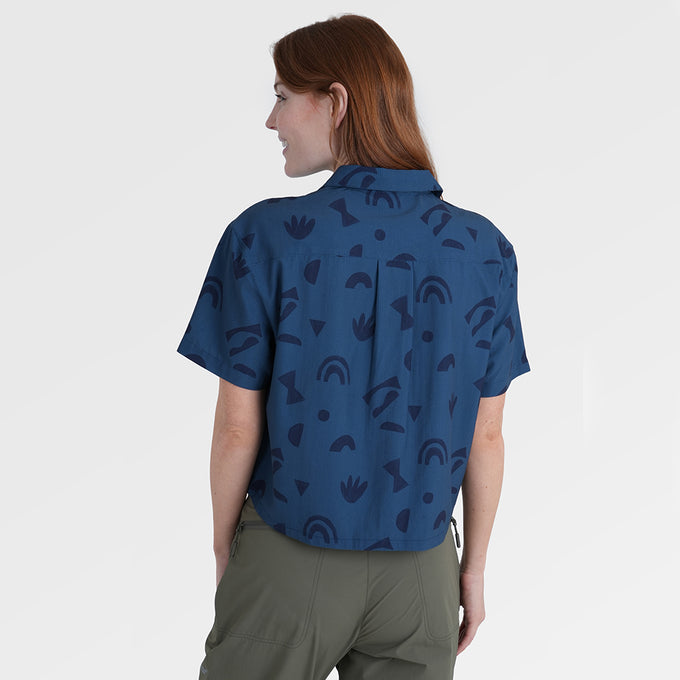 Womens Greenstone Lightweight Short Sleeve Shirt (Wild Fragments/Moonlit Ocean) ‡S;173cm