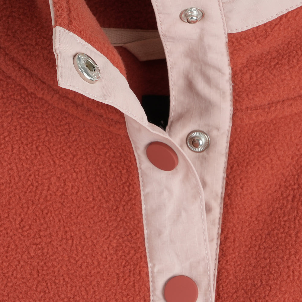 Womens Grinnell Snap Fleece Pullover (Etruscan Red/Chintz Rose)