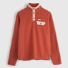 Womens Grinnell Snap Fleece Pullover (Etruscan Red/Chintz Rose) #contain
