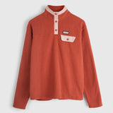 Womens Grinnell Snap Fleece Pullover (Etruscan Red/Chintz Rose) #contain